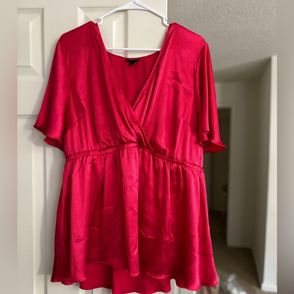 Torrid Pink Silky Babydoll Top
